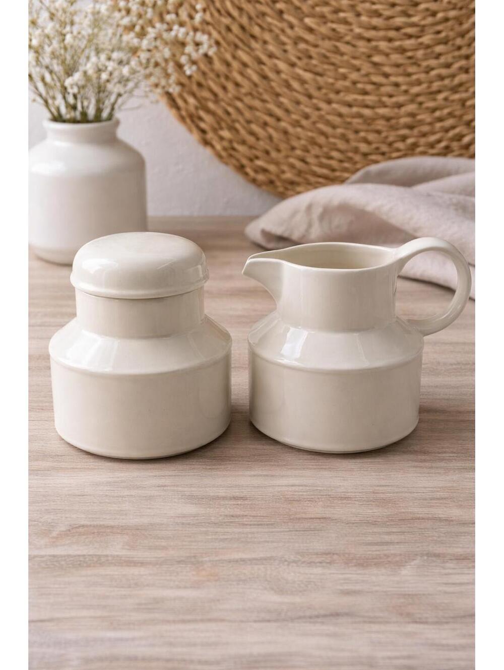 Vintage Cream/Sugar Set Midwinter Pottery Stonehenge White Collection England